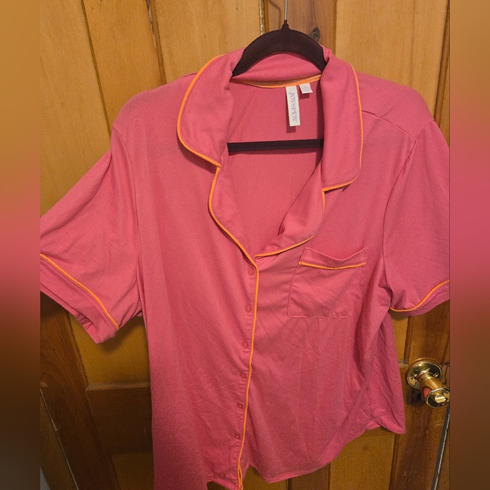 Joyspun Pink Pajama set with Orange Trim
